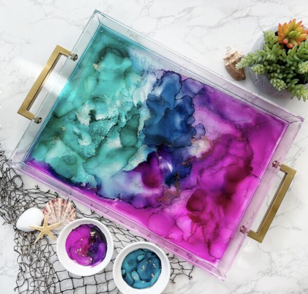 Product image for Abstract Magenta Acrylic Tray