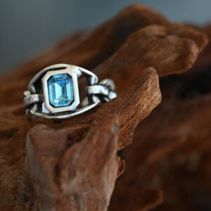 Product image for Sky Blue Chain Link Ring