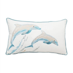Product image for Sea Glass Tribal Dolphin Pillow