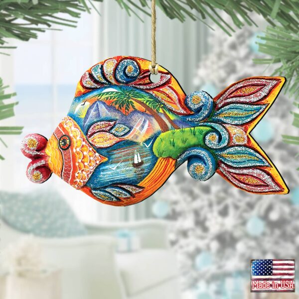 Product image for Wood Ornament Sea Life