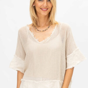 Product image for Cotton Square Mesh Top w/Tank