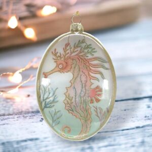 Product image for Glass Oval Seahorse