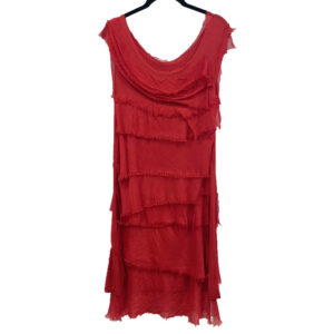 Product image for Red Silk Ruffle Dress