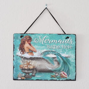 Product image for Mermaid: Bathtub Slate Sign