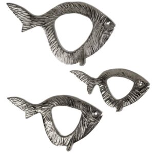 Product image for Trio of Metal Open Fish