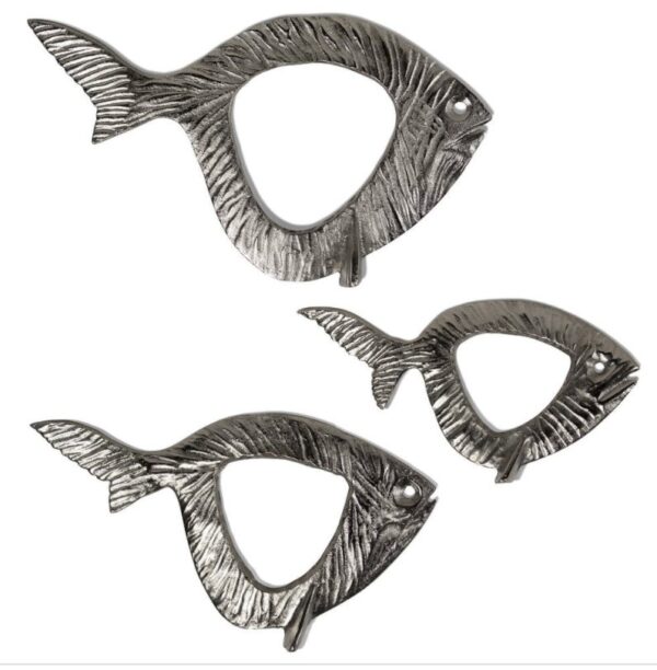 Product image for Trio of Metal Open Fish